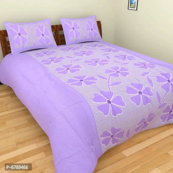 Stylish Fancy Polycotton 3d Printed Multicoloured Double Bedsheet