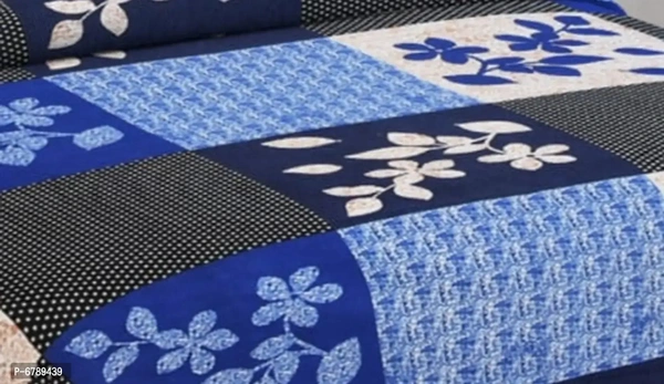 Stylish Fancy Polycotton 3d Printed Multicoloured Double Bedsheet