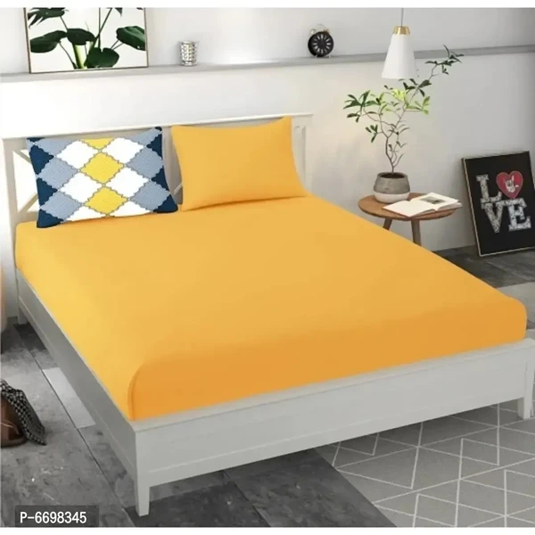 Stylish Cotton Blend Solid Double Bedsheet