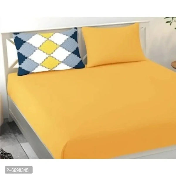 Stylish Cotton Blend Solid Double Bedsheet