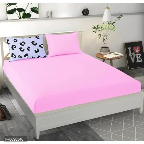 Stylish Cotton Blend Solid Double Bedsheet