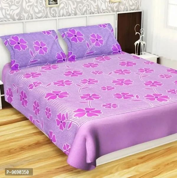 3D - 144TC 3D Printed Polycotton Double Bedsheet with 2 Pillow Covers (Multicolour) 87 x 87 Inch