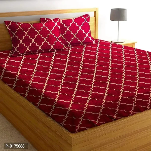 Comfortable Microfiber Printed Double Bedsheet with Two Pillow Covers
