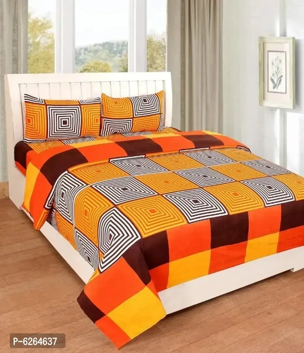 Traditional 3D Printed Cotton Double Bedsheet Multipack 1 with 2 Pillow