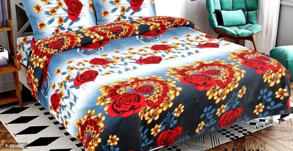 3D Printed Bedsheet With 2 Pillow Cover