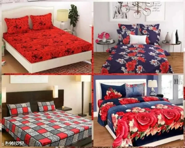 Polycotton Bedsheet Combo Pack Of 4