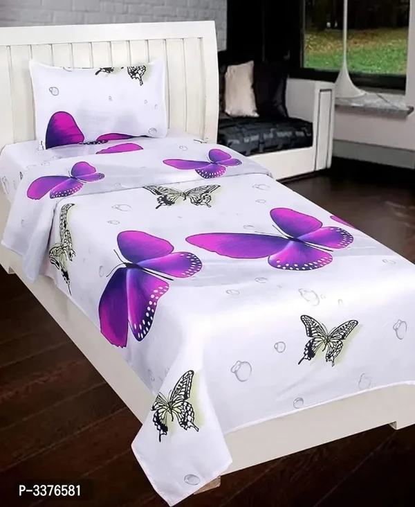 Attractive 3D Printed Bedsheet And Pillow Covers (Thread Count - 170)