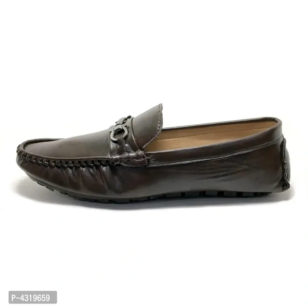 Elite Brown Synthetic Solid Loafers For Men - Brown, 9UK
