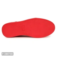 Casual Synthetic Leather Sneakers For Men - Red, 6UK