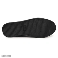 Casual Synthetic Leather Sneakers For Men - Black, 6UK