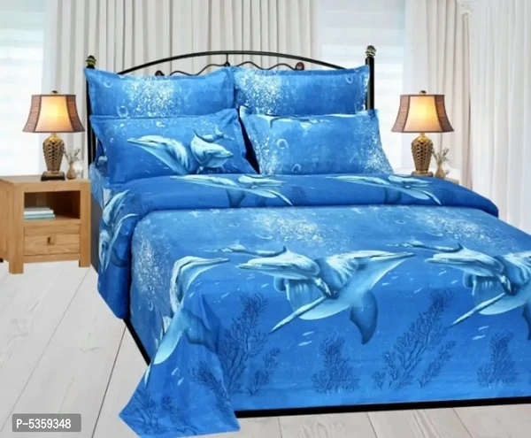 polycotton double bedsheet with two pillow covers