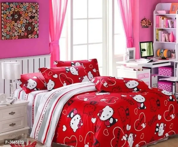 Polycotton Double Bed Bedsheet with 2 Pillow Cover