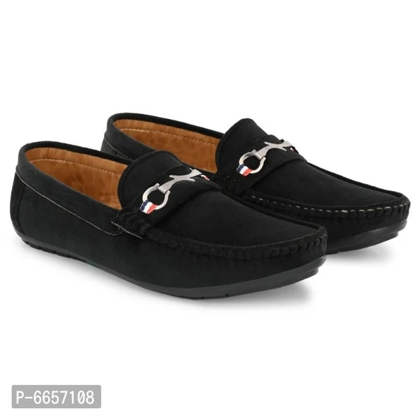 Designer Synthetic Loafer For Men - Black, 6UK