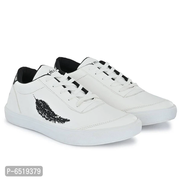 Stylish Synthetic White Casual Sneakers For Men - 6UK