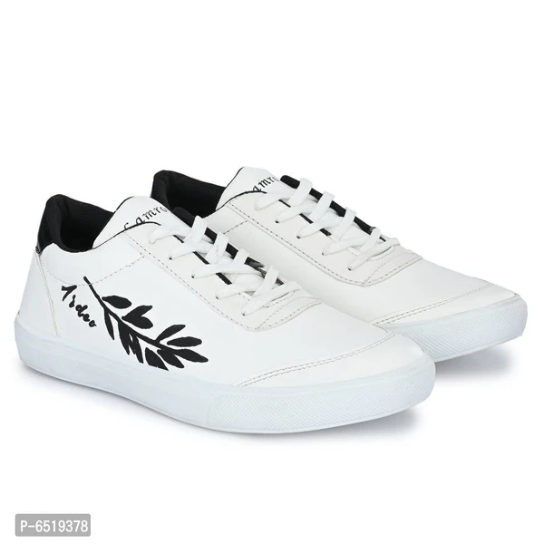 Stylish Synthetic White Casual Sneakers For Men - 6UK