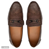 Arceus Shose Men's Leather Formal Loafers Casual Slip-on Moccasin Formal Loafers Shoe for Men (Brown, Numeric_6 - 6UK, Brown