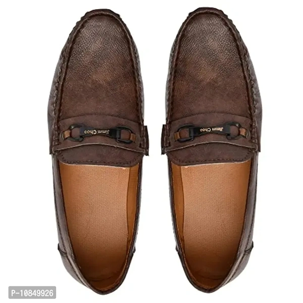 Arceus Shose Men's Leather Formal Loafers Casual Slip-on Moccasin Formal Loafers Shoe for Men (Brown, Numeric_6 - 6UK, Brown
