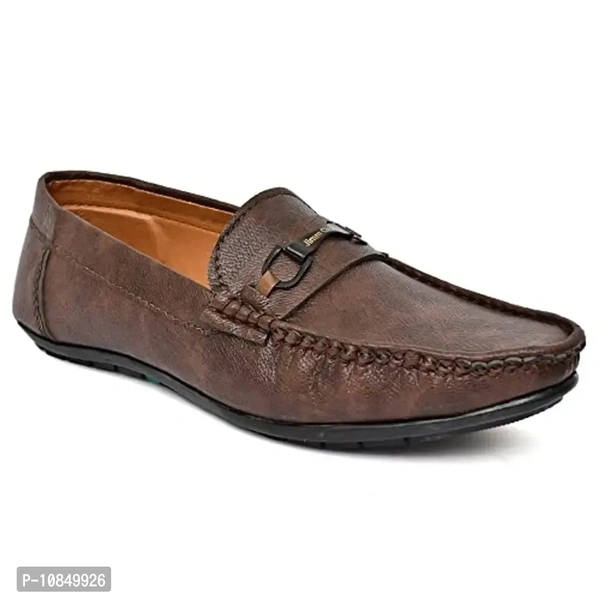 Arceus Shose Men's Leather Formal Loafers Casual Slip-on Moccasin Formal Loafers Shoe for Men (Brown, Numeric_6 - 6UK, Brown
