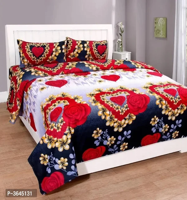 Polycotton Double Bed Bedsheet with 2 Pillow Cover