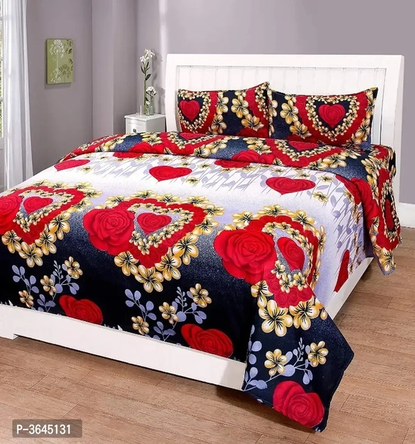 Polycotton Double Bed Bedsheet with 2 Pillow Cover