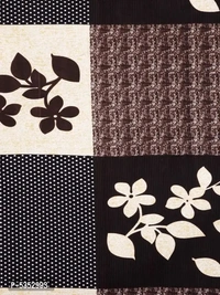 Beautiful Brown Microfiber Floral Double Bedsheet With Pillow Covers
