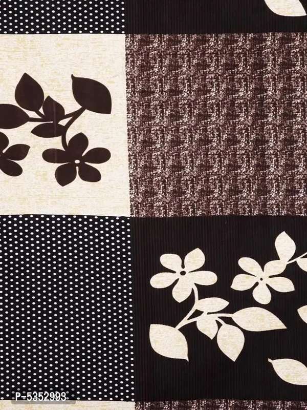 Beautiful Brown Microfiber Floral Double Bedsheet With Pillow Covers