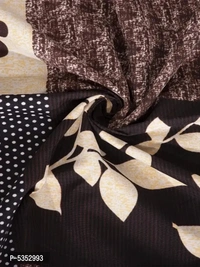 Beautiful Brown Microfiber Floral Double Bedsheet With Pillow Covers