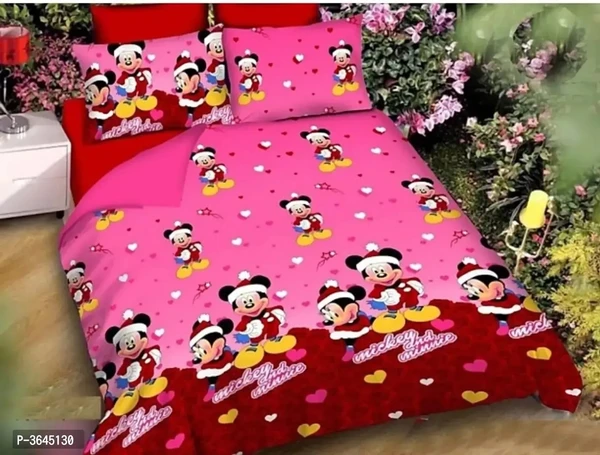 Polycotton Double Bed Bedsheet with 2 Pillow Cover