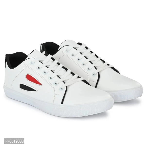 Stylish Synthetic White Casual Sneakers For Men - 7UK