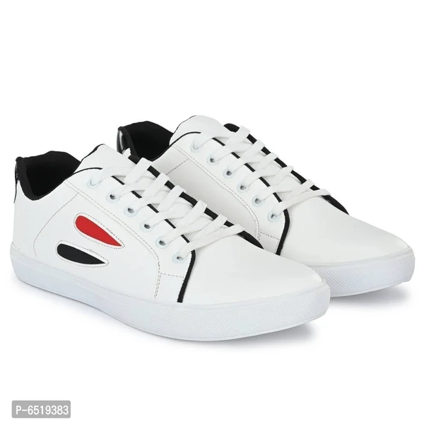 Stylish Synthetic White Casual Sneakers For Men - 10UK