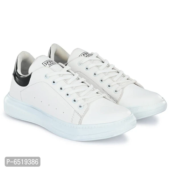Stylish Synthetic White Casual Sneakers For Men - White, 8UK