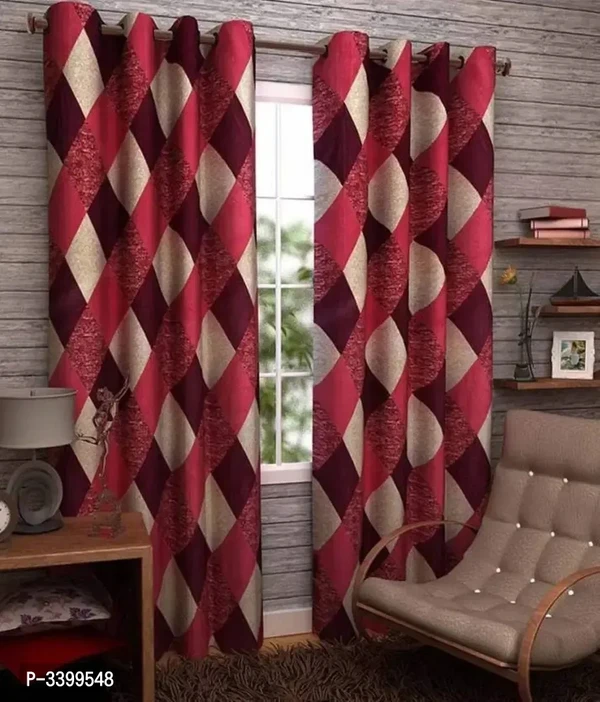 Royal Green Polyester Rod Pocket Fitting Long Door Curtain Set