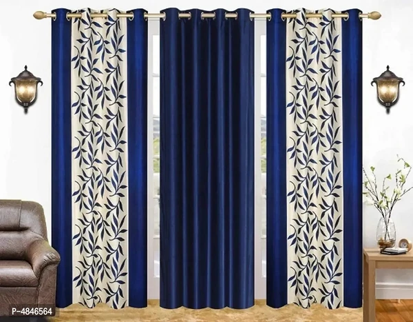 Polyester Curtains for Door 7 Feet Set of 3