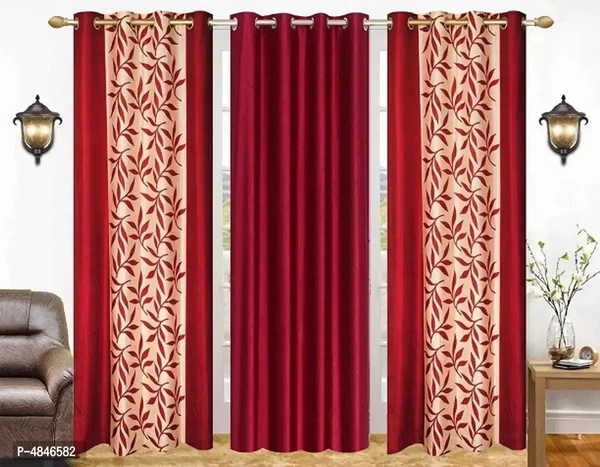 Polyester Curtains for Door 7 Feet Set of 3