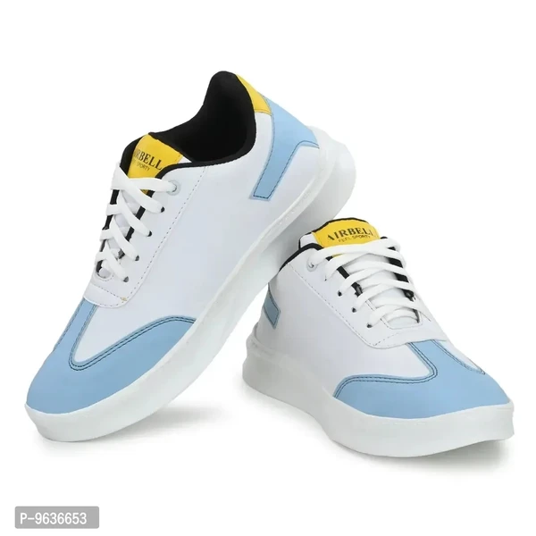 Stylish Blue Synthetic Solid Sneakers For Men - 8UK