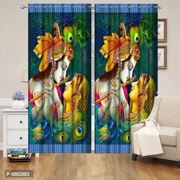 God Print Digital Door Curtain-7Ft-1Pc