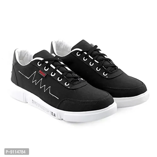 ROCKFIELD Men's Canvas Sneakers Casual Shoes for Men's 391 - Black, 9UK