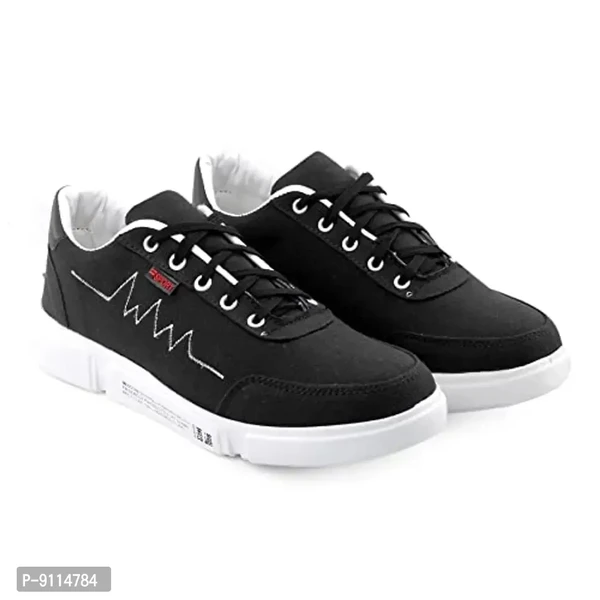 ROCKFIELD Men's Canvas Sneakers Casual Shoes for Men's 391 - Black, 8UK