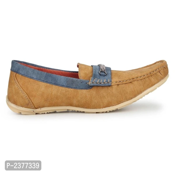 Superb Tan Synthetic Leather Loafers for Men - Tan, 7UK