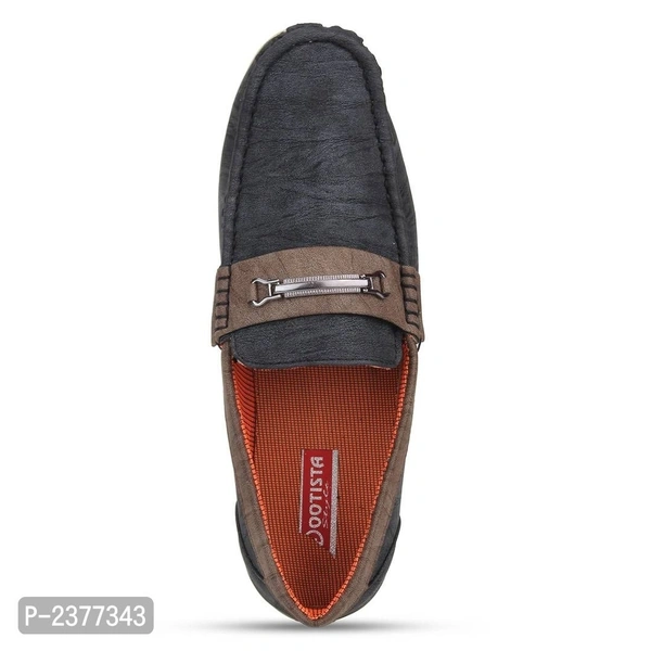 Superb Black Synthetic Leather Loafers for Men - 6UK, Black
