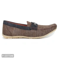 Superb Brown Synthetic Leather Loafers for Men - Brown, 6UK