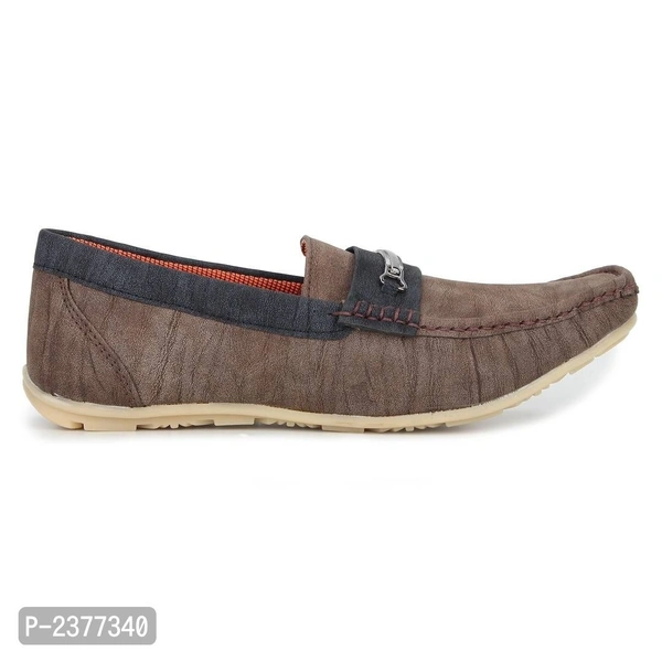 Superb Brown Synthetic Leather Loafers for Men - Brown, 6UK