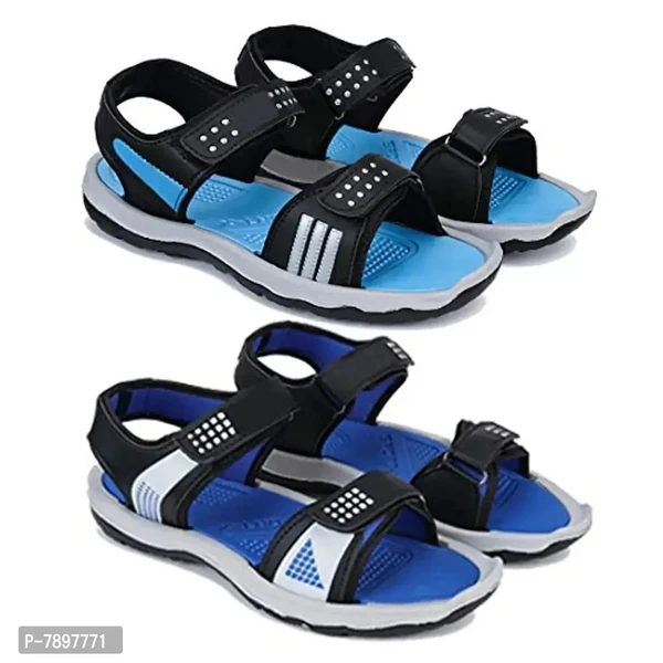 Bersache Multicolor Slip-on Sandals for Men Pack of 2 Combo(O)-1333-1306 - 6UK