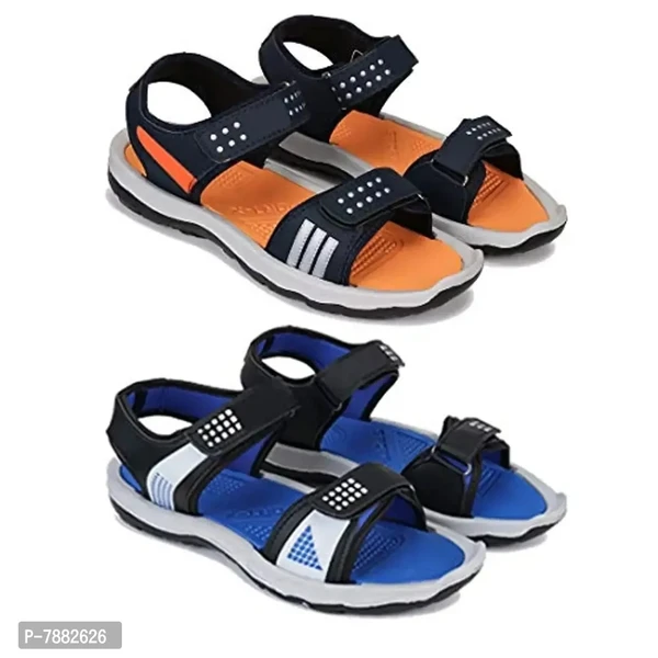 Bersache Multicolor Slip-on Sandals for Men Pack of 2 Combo(O)-1333-1306 - 7UK