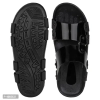 Men Black Solid Synthetic Patent Casual Trendy Sandals - 7UK