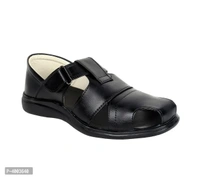 Men Black Solid PU Casual Trendy Sandals - 6UK