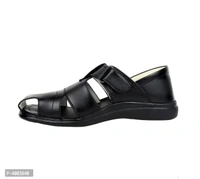 Men Black Solid PU Casual Trendy Sandals - 6UK