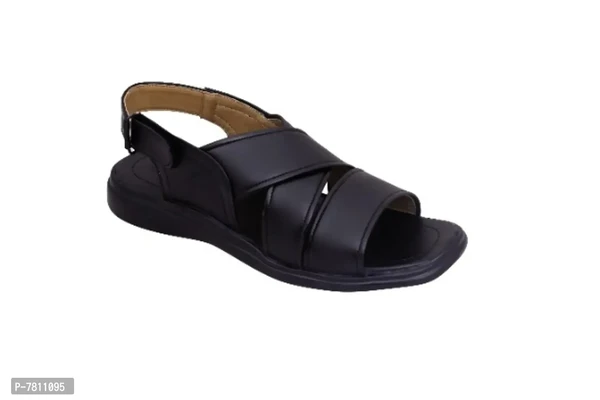 Men Black Casual Sandals - 8UK