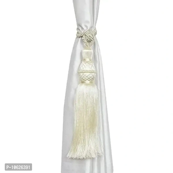 GOYTEX Polyester Curtain Tie Back Tassel Set - 2 Pieces (Off-White)