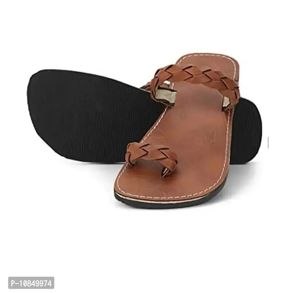 clbohara Ethnic Handmade Stylish Sandals for Men 1101-8 Tan - Brown, 9UK